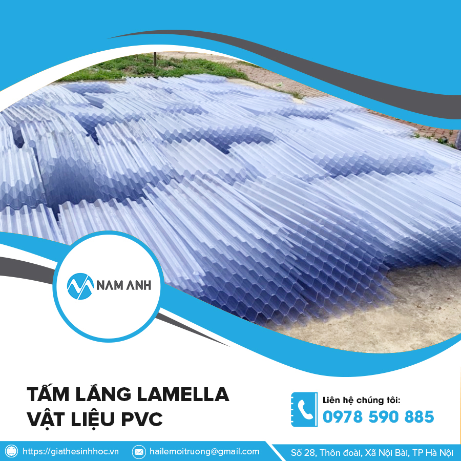 Tấm lắng Lamella vật liệu PVC