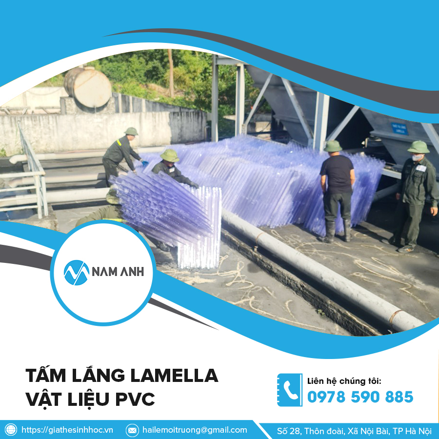 Tấm lắng Lamella vật liệu PVC