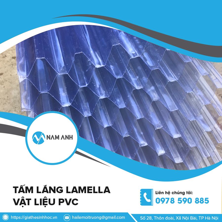 Tấm lắng Lamella vật liệu PVC