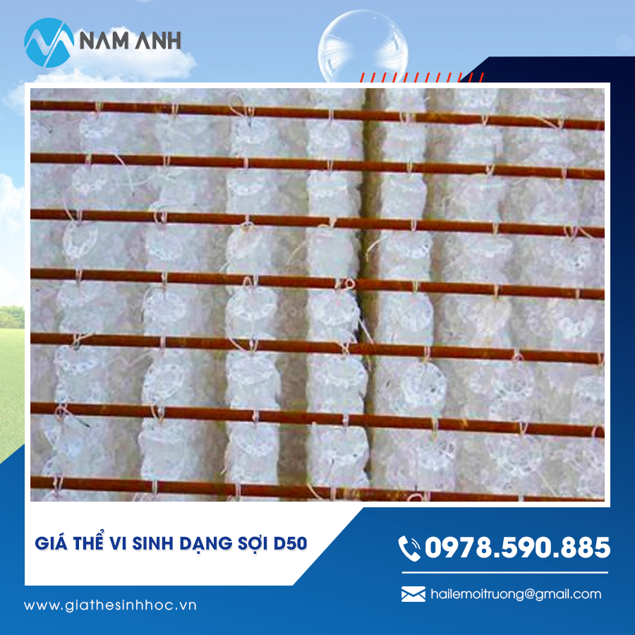 Giá thể vi sinh dạng sợi D50 chính hãng