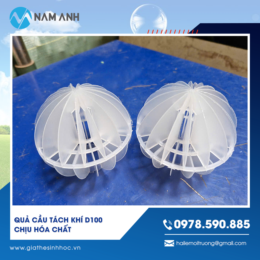 Quả cầu tách khí D100 chịu hóa chất hàng sẵn kho