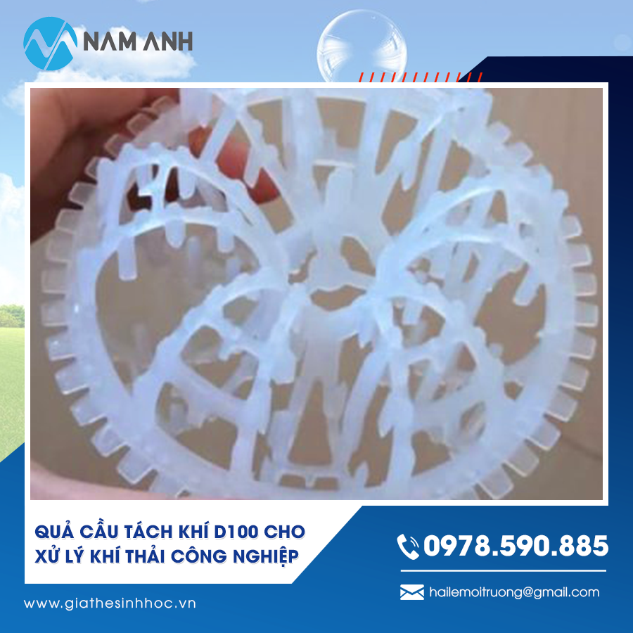 Quả cầu tách khí D100 cho xử lý khí thải công nghiệp